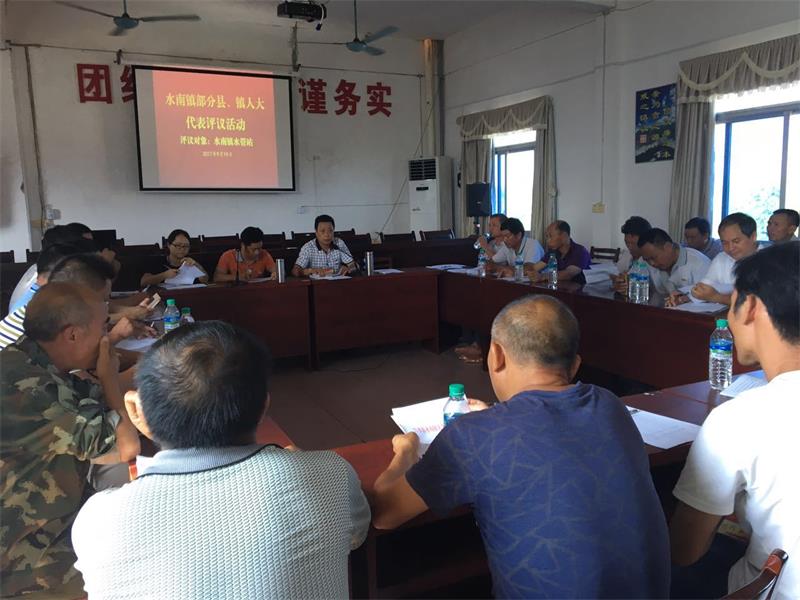 水南镇人大主席团组织部分县、镇人大代表评议镇水管站工作.jpg
